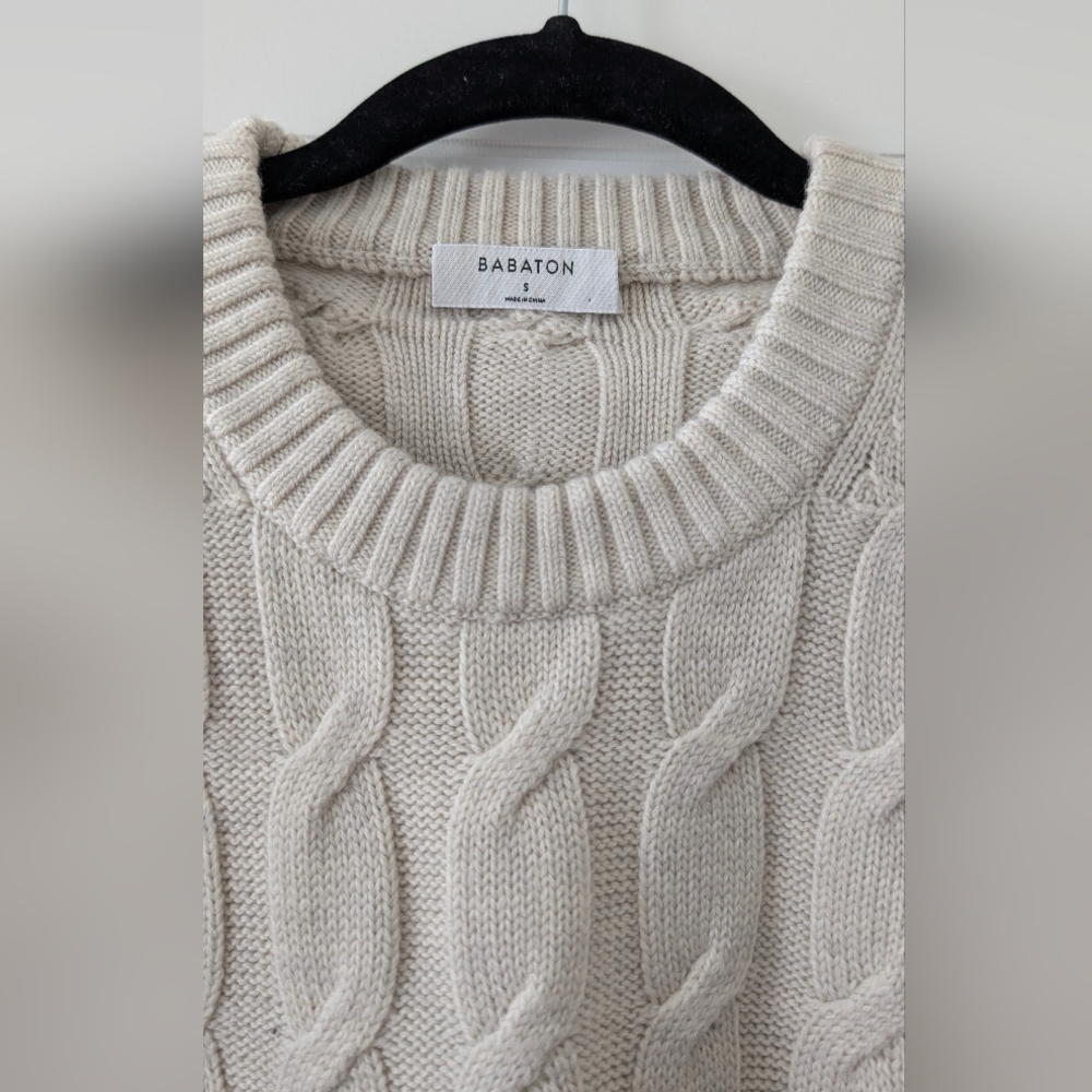 Babaton Glory Merino Wool Sweater, Heather Birch, Size S, NWOT - Picture 8 of 8